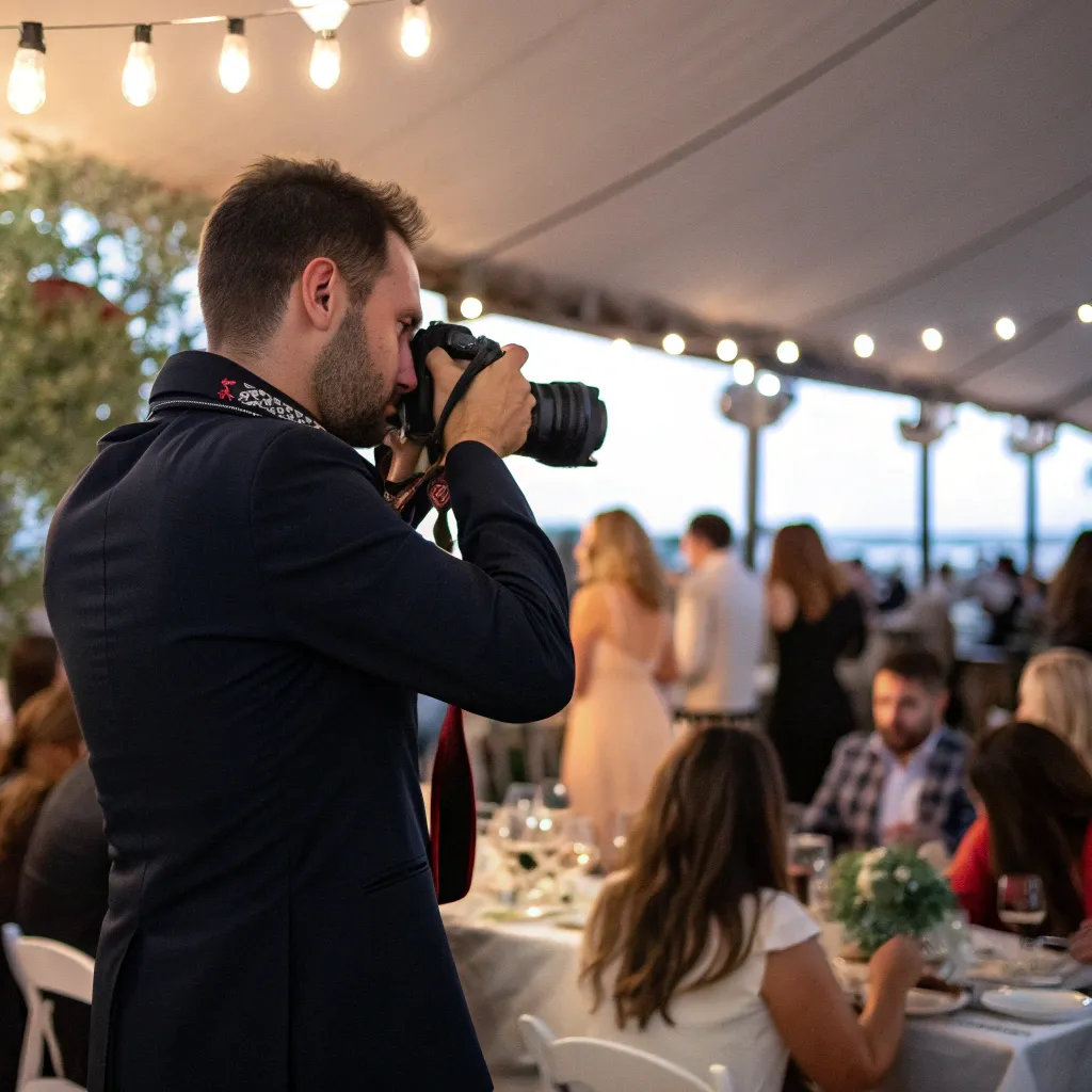 Professional event photographer capturing a moment